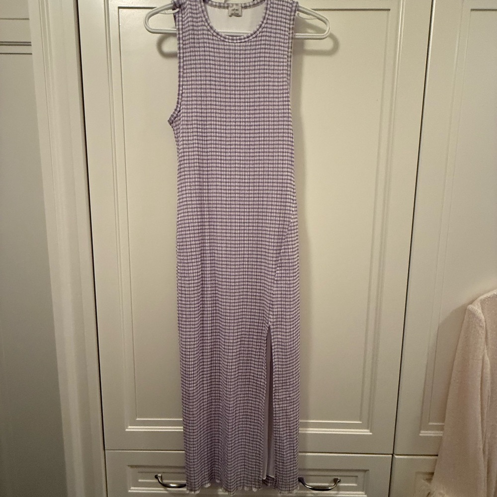 Wilfred Lavender Checkered Maxi Dress